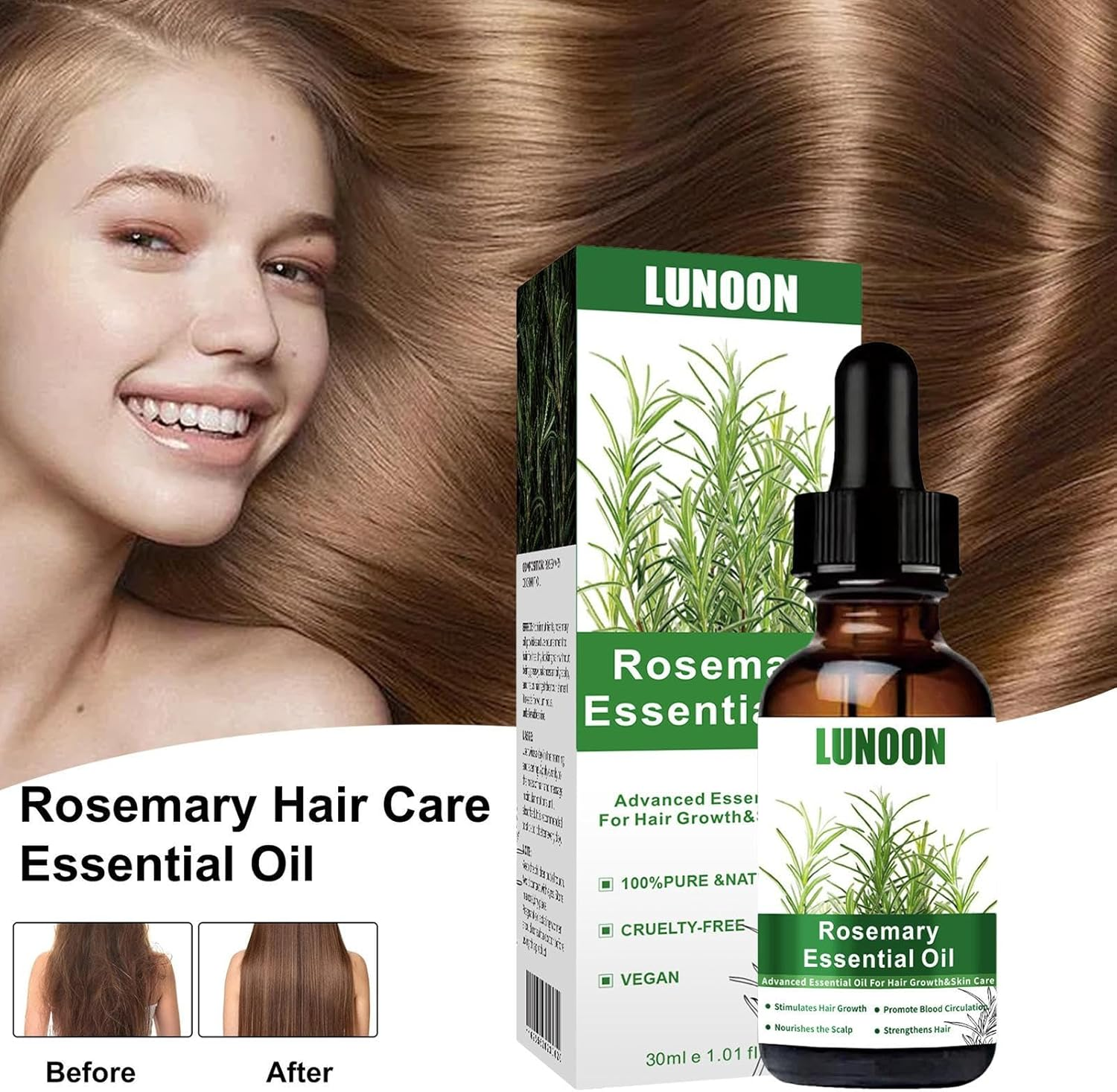 Rosemary Hair Oil - Rosemary Essential for Hair Growth | Natural anti Hair Loss Rosemary Oil Stimulates Growth, Dry Scalp Care, Nourishes & Improves Circulation, Get Rid of Dryness Maijia image number 3