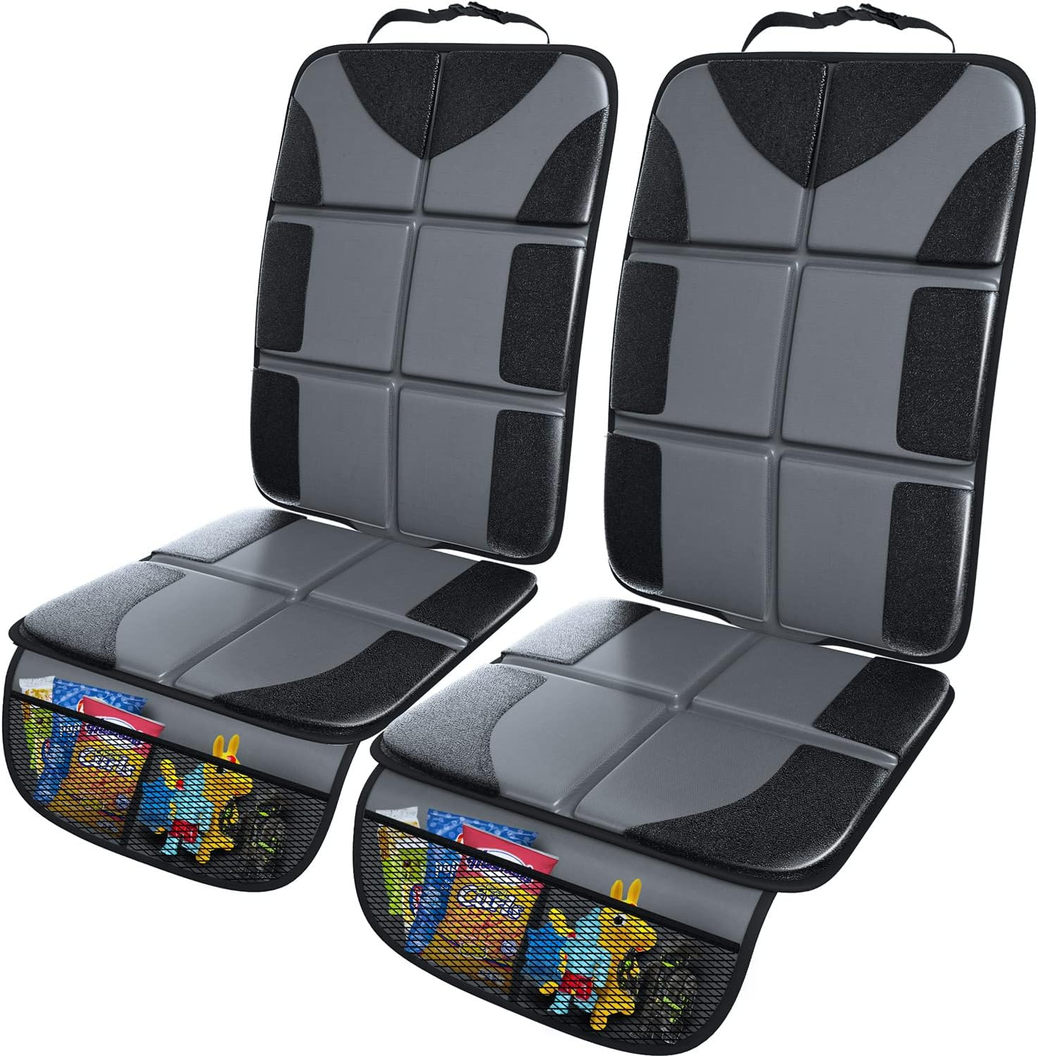 Gimars XL 5-Layer Thickest EPE Padding Car Seat Protector for Child Car Seat, Waterproof 600D Fabric Car Seat Protectors with Nonslip Backing,Storage Pockets for SUV, Sedan, Truck, Leather Seats