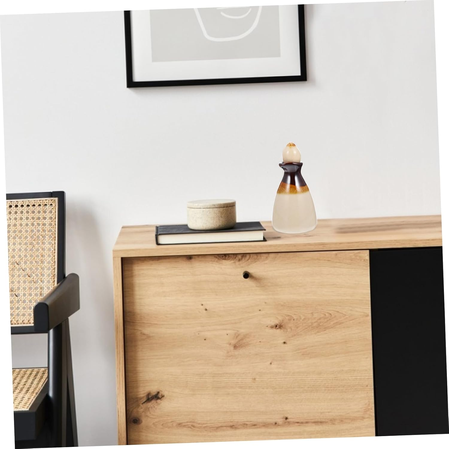 GARVALON Decorative Essential Oil Diffuser Ceramic Empty Bottle for Office Home Fragrance - White image number 2