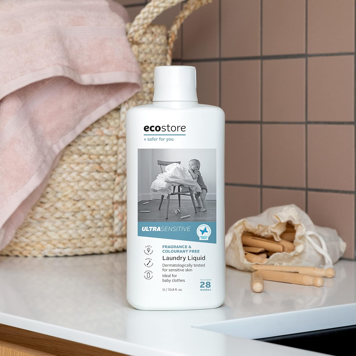 Ecostore Ultra Sensitive Laundry Liquid X3/ 1L, Formulated for Sensitive Skin, Fragrance Free, Allergy and Asthma Friendly, Dermatalogically Tested and Sensitive Choice Approved image number 6