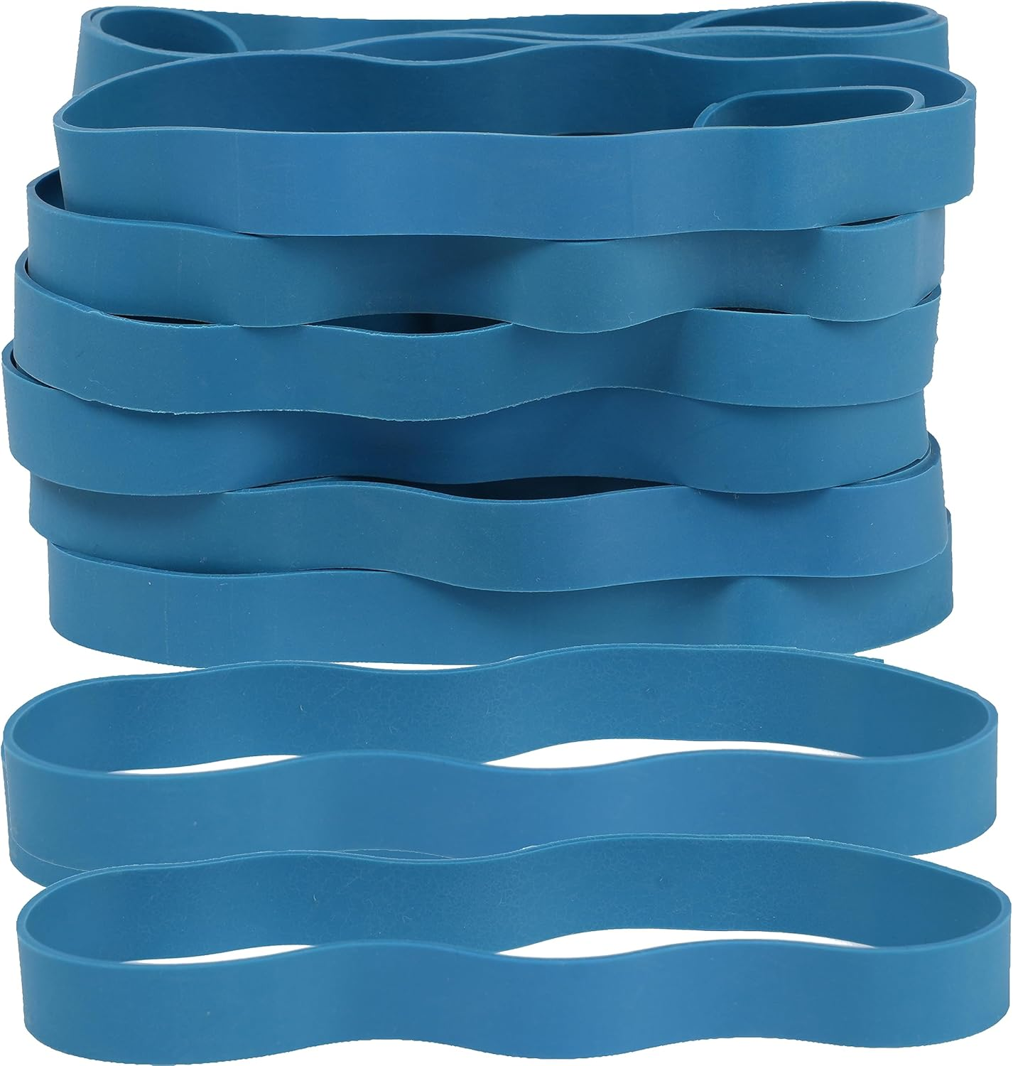 Rubber Bands Size#107 Blue 20Pcs Heavy Duty Big Wide Elastic Bands for Office Supplies image number 3