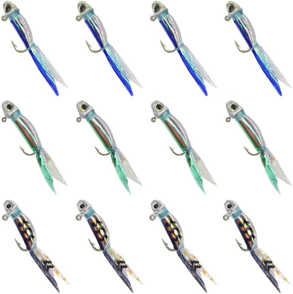 YZD Silverside Minnow Crappie Jig 12Pcs