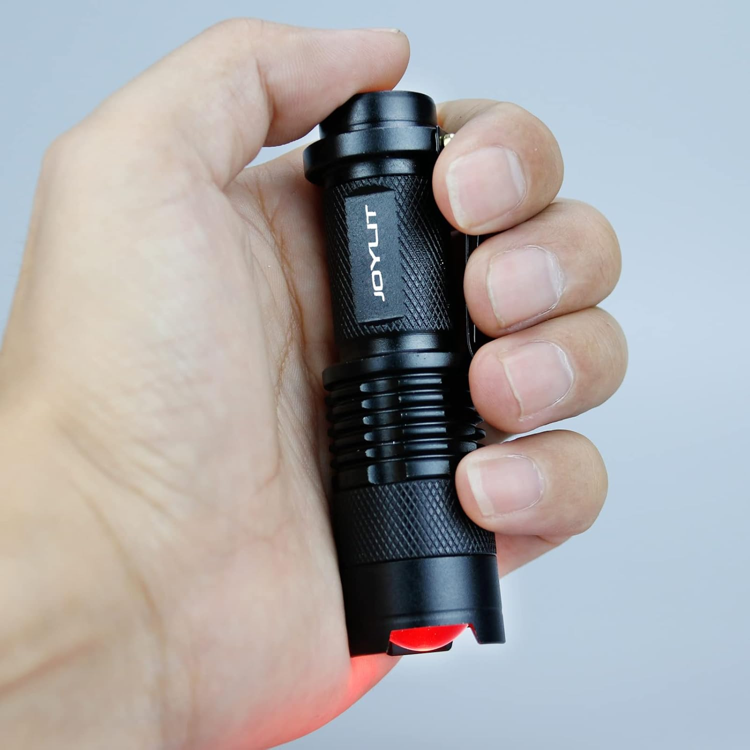 JOYLIT Red Light Mini Focus Tactical Flashlight 620Nm LED Torch Lantern,Waterproof and 3 Light Modes,Powered by 14500 or AA Battery image number 4