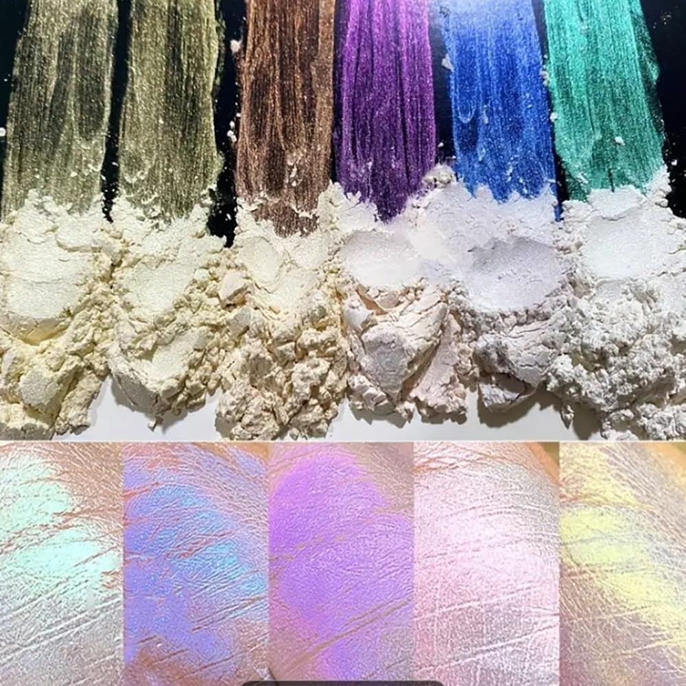 5Color Pearl Powder Nail Art Glitter Mirror Effect Chrome Pigment UV Gel Polish Shimmer Dip Dust Decoration Kit - 5Pcs image number 6