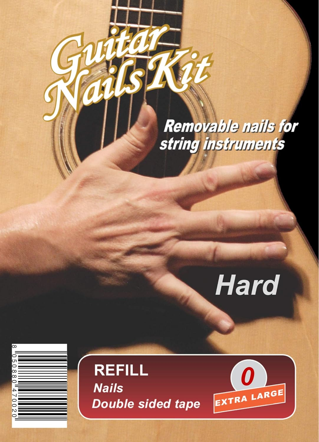 Guitar Nails Refill Hard (0) Extra Large Nails for Guitar Removable with Double-Sided Adhesive Tape image number 5