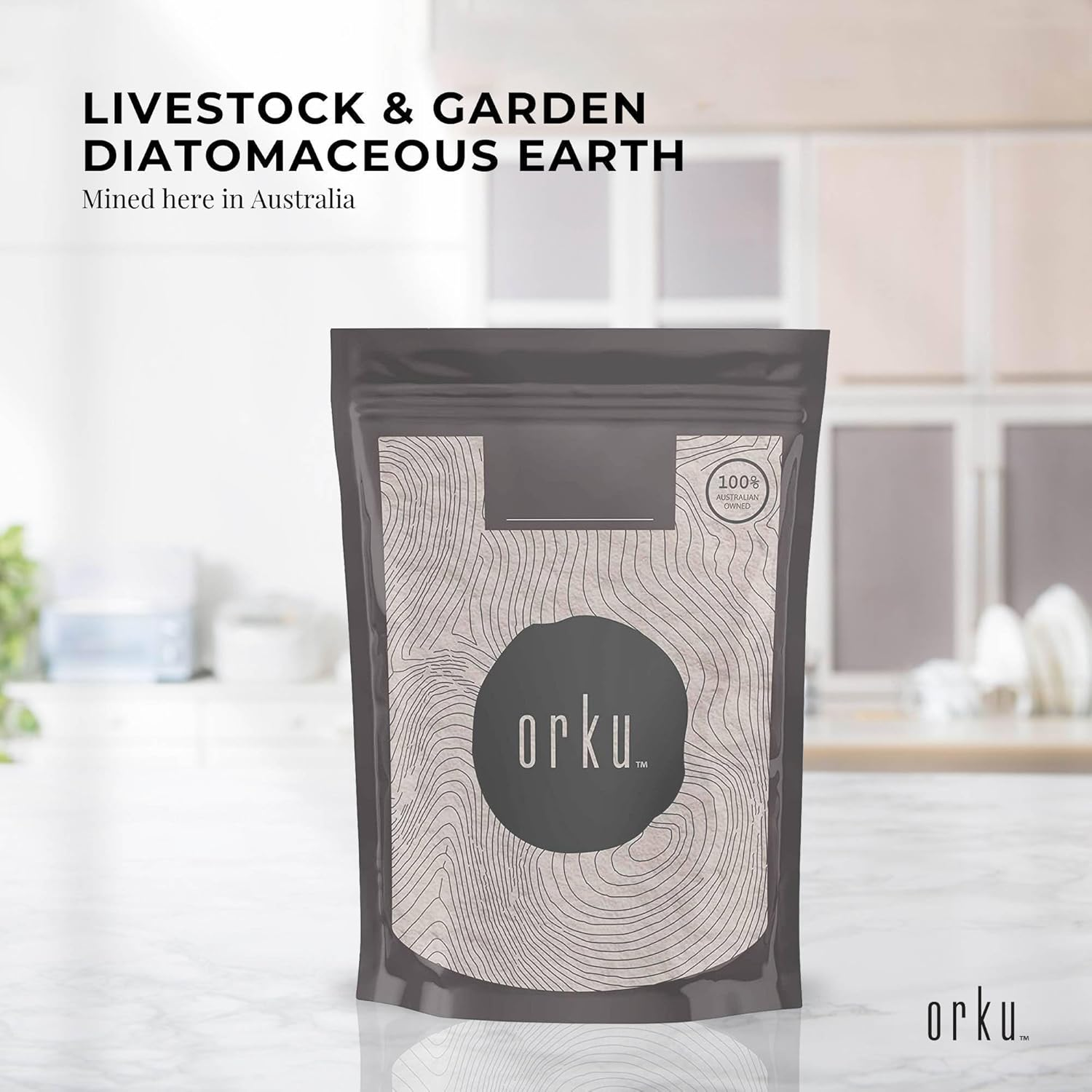 Orku 1Kg Fossil Shell Flour - Livestock Garden Pet Diatomaceous Earth image number 5