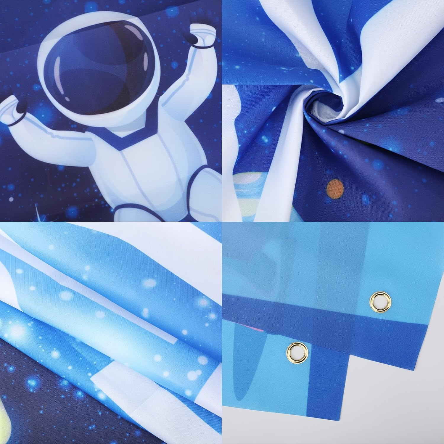 5.9X3.28Ft Space Birthday Backdrop, Outer Space Happy Birthday Banner Astronaut Rocket Birthday Party Decorations Planet Space Theme Photo Studio Props Party Supplies for Boys Kids image number 3