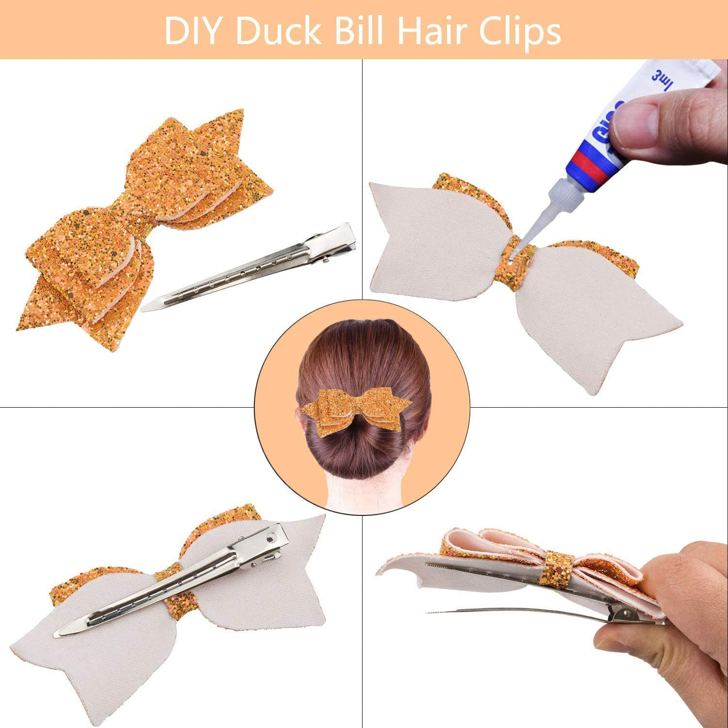 24 Pcs Metal Duck Billed Hair Clips Silver for Styling Sectioning, 3.5 Inches Rustproof Metal Alligator Curl Clips Pins for Curls & Long Hair (Silver) image number 5