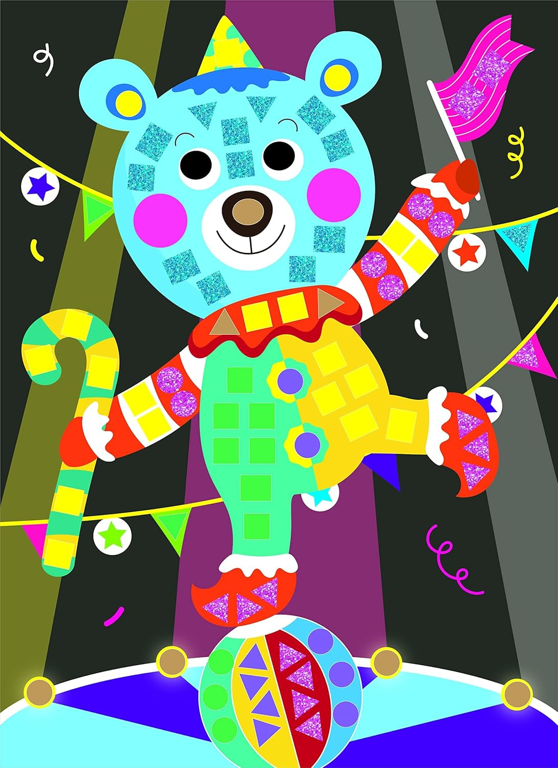 C.S. Kids Magic World Mosaic - Woodland Animals |Crafts Gifts | Educational Glitter Mosaic image number 3