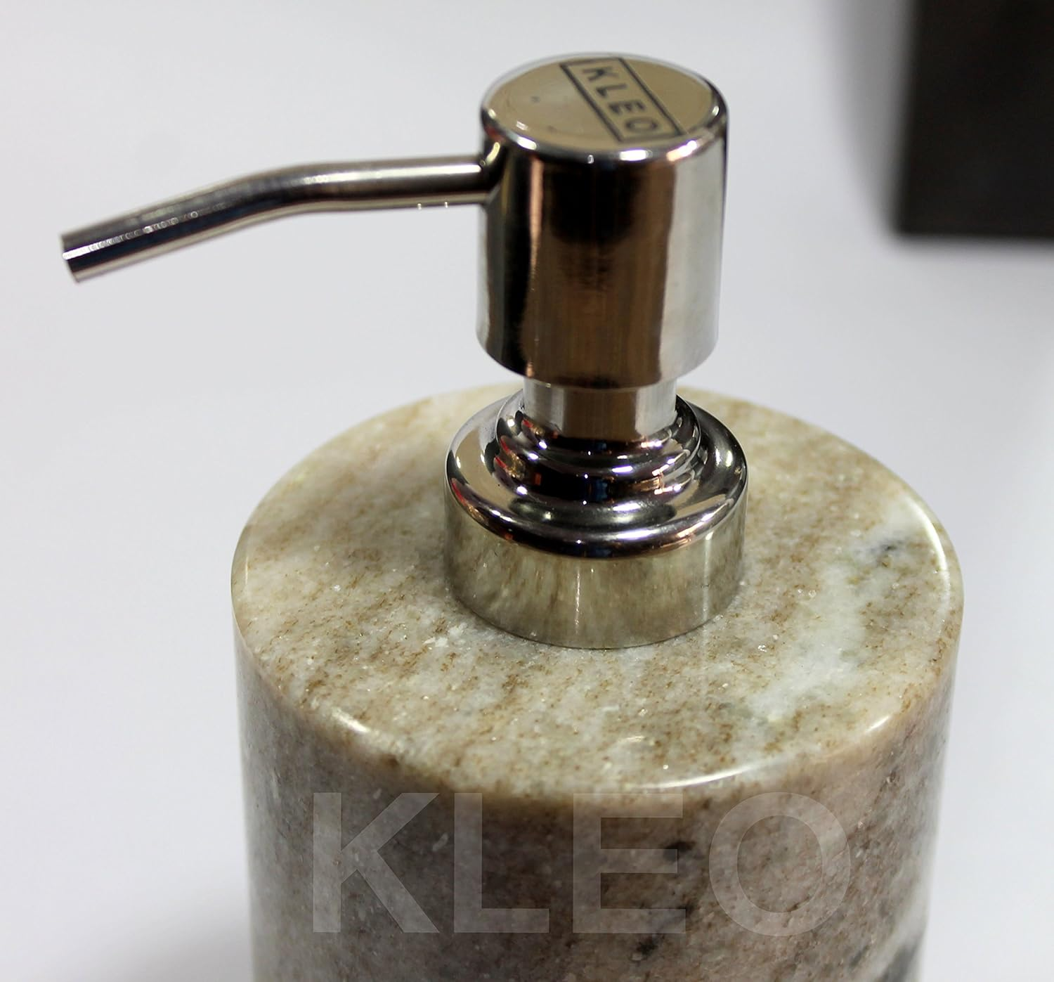 KLEO Soap/Lotion Dispenser - Made of Genuine Indian Marble in Brown Color - Luxury Bathroom Accessories Bath Set image number 6
