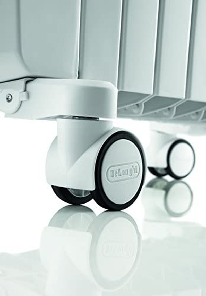 De'Longhi Dragon 4 Electric Oil Column Heater TRD42400ET, 11 Fin Home Heater for Medium to Large Rooms, Safety Thermostat, 24-Hour Timer, LED Display, 2400W, White