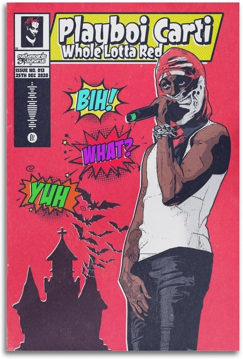 Palyboi Carti Poster Comic Book Poster Canvas Painting Wall Art Picture Home Decor Print for Bedroom Living Room Dorm Study Bar Office 12X18Inch(30X45Cm) image number 1