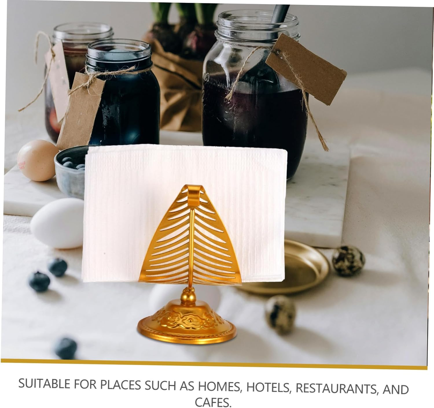 Retro Coast Napkin Holder Metal Paper Napkin Rack Versatile Desktop Tissue Holder for Kitchen image number 2