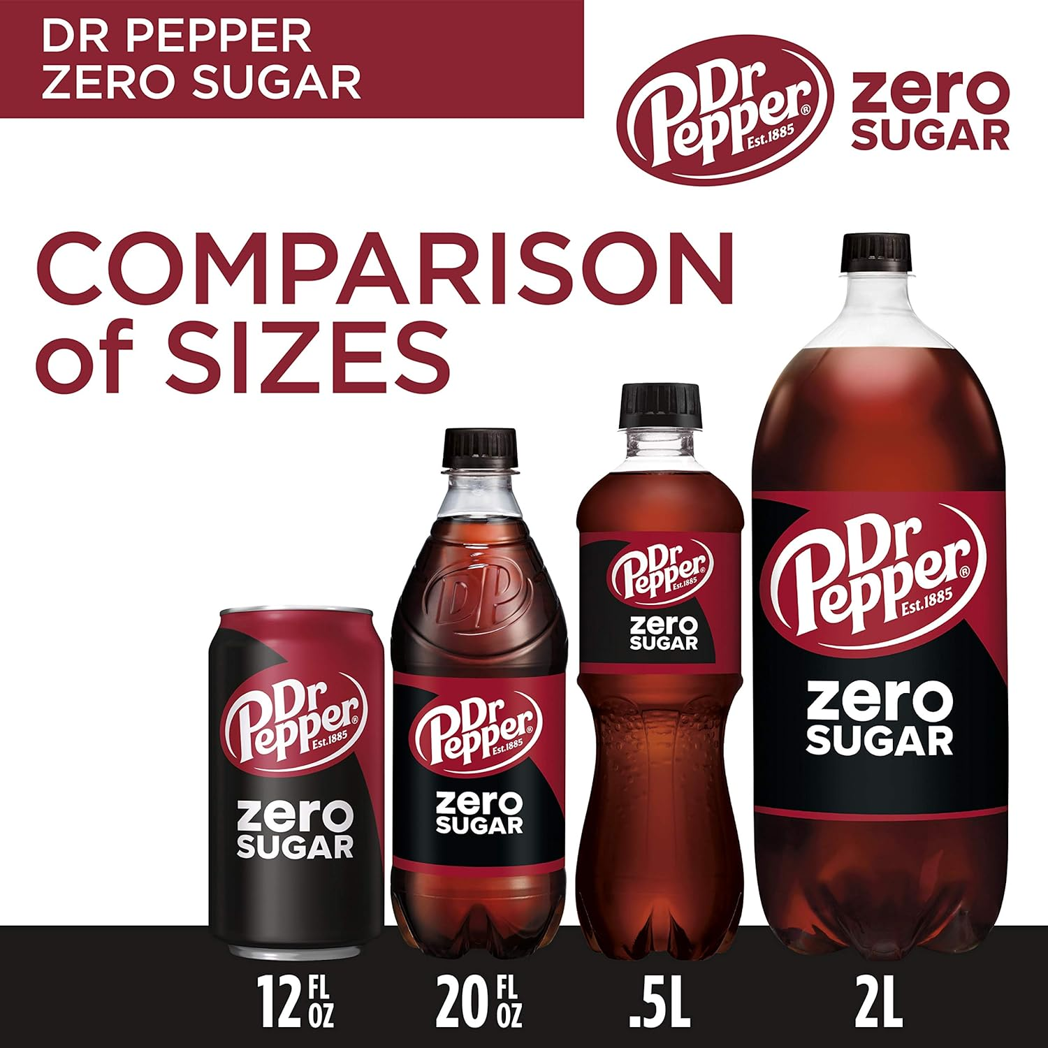 Dr Pepper Zero Sugar Soda, 355Ml X 12 Pack image number 1