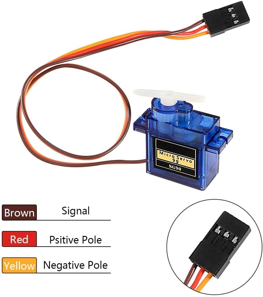 8 Pcs SG90 9G Micro Servo Motor Kit, Mini Servos for RC Robot Arm/Hand/Control with Cable, Mini Servos for Arduino Project