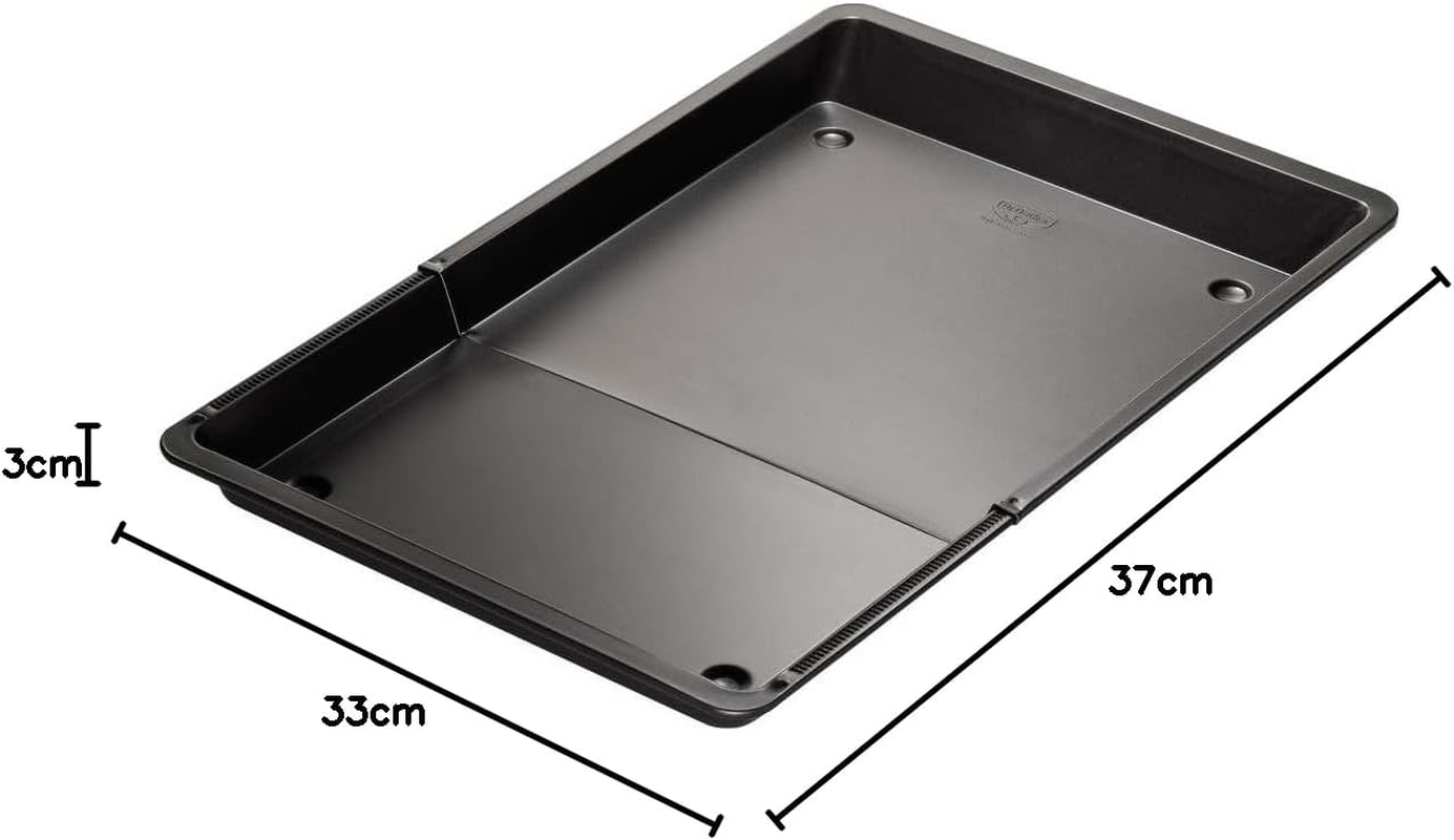 Dr. Oetker Tradition 37 X 33 X 3-52 Cm Non-Stick Bakeware Adjustable Baking Tray, Black image number 1