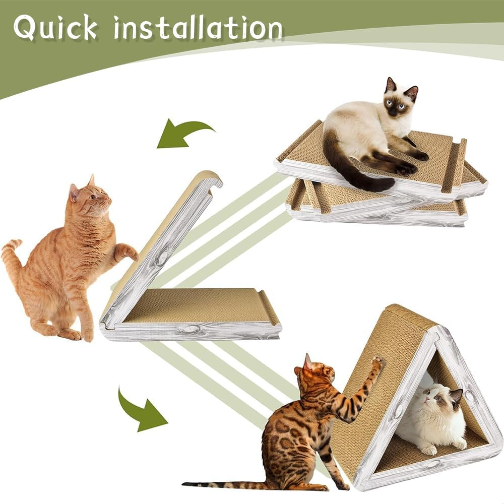 Folding Triangular Cat Scratching Board, Inclined Surface for Scratching, Toy Cat House That Meets Cat'S Stretching Preference, Used to Protect Carpet, Suitable for Indoor Cats and Kittens image number 3