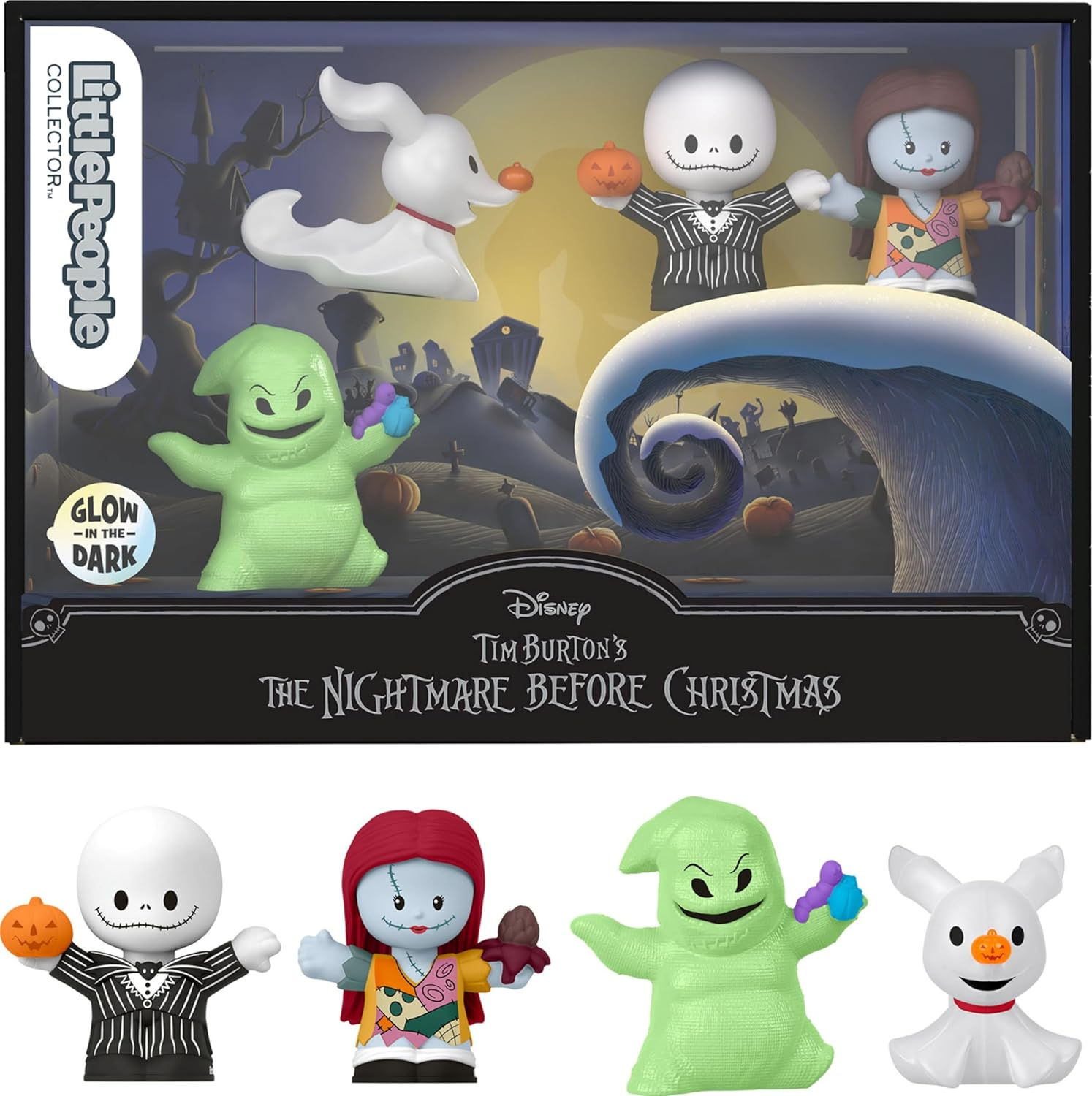 Little People Collector Disney Tim Burton&rsquo;S the Nightmare before Christmas Special Edition Set for Adults & Fans, 4 Figures in a Display Package image number 4