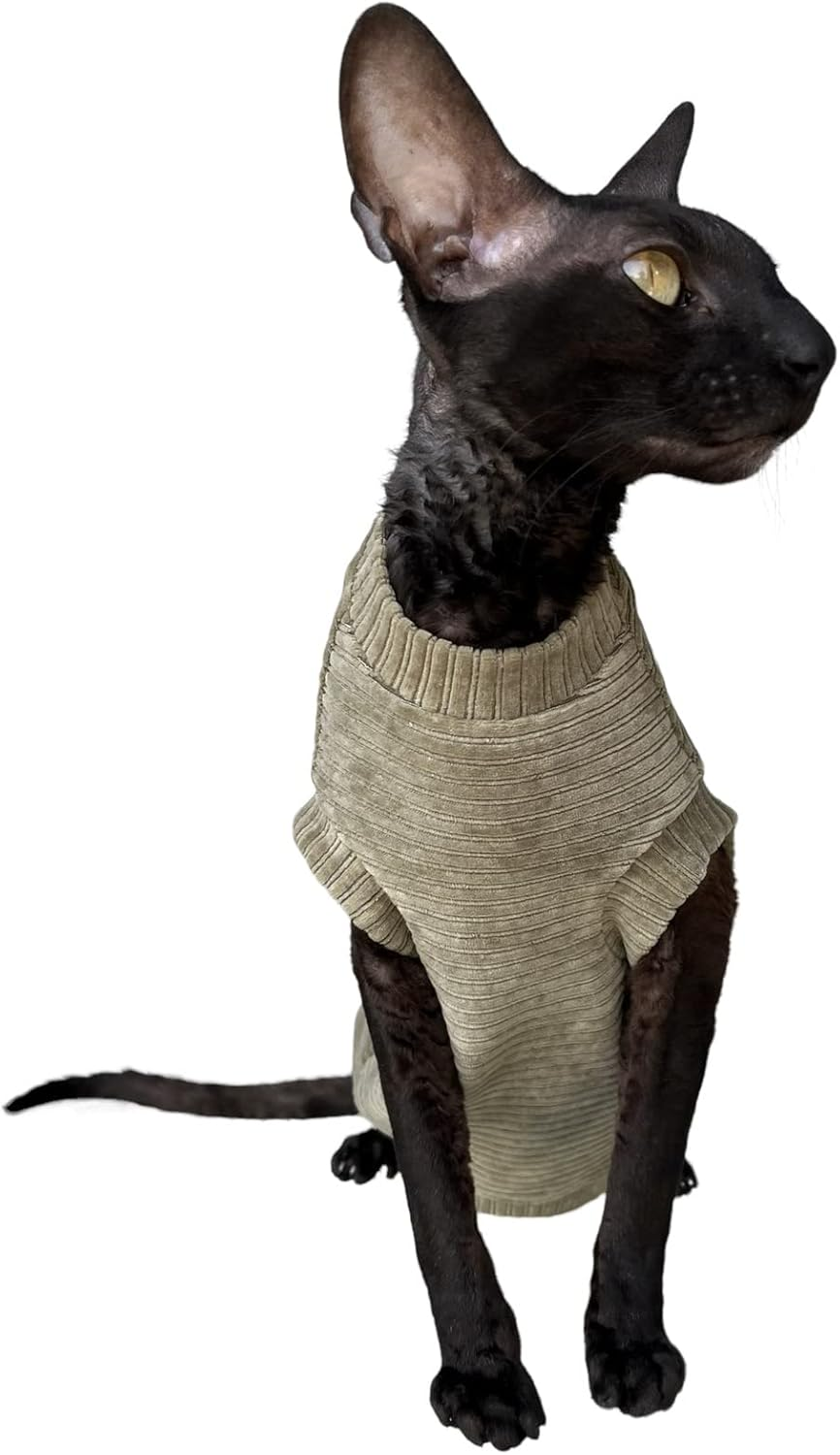 Kotomoda Hairless Cat'S T-Shirt Olives for Sphynx Cat (X-Large) image number 2