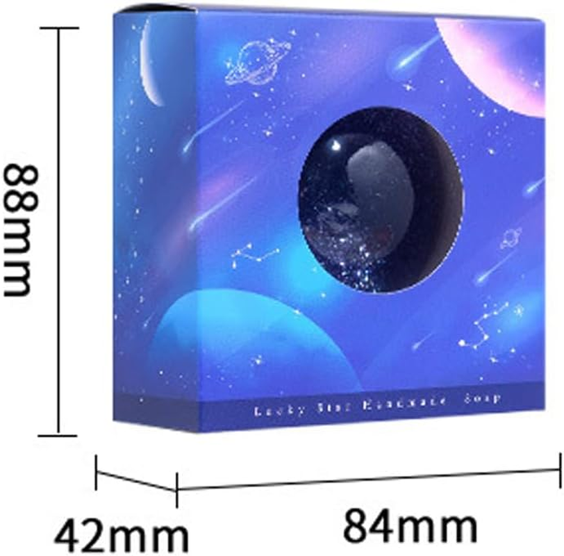 Lucky Sky Scented Botanical Soap Bar,100G Handmade Milky Way Galaxy Essential Oils Scented Bath Soap for Men&Women,Face Body Moisturizing Artisanal Floral Soap with Blistering Net image number 4