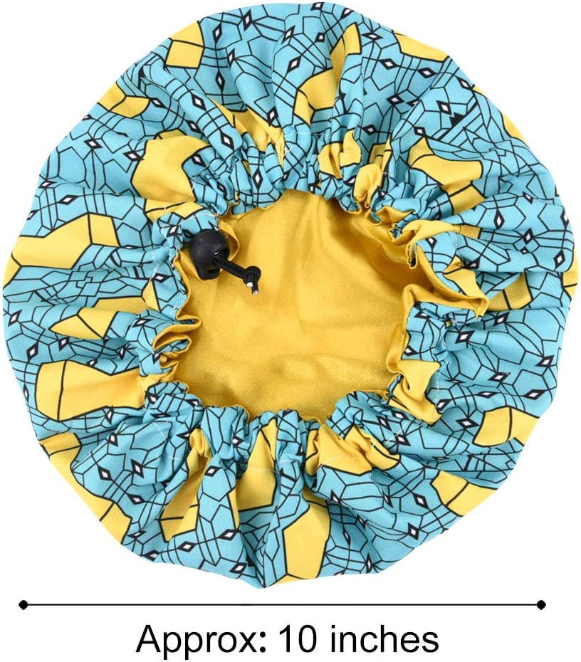 3 Pieces Kids Satin Bonnet Adjustable Sleeping Cap Soft Silk Flower Night Hats for Natural Hair Teens Toddler Child Baby Reversible Double image number 2