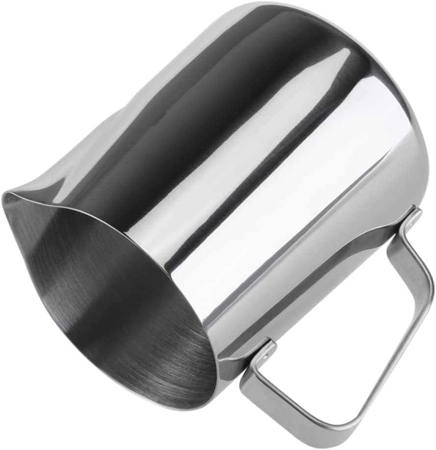 NOLITOY 2 Pcs Stainless Steel Latte Art Cup Milk Cup for Espresso Cappuccino Measyring Cups Easy Clean Dishwasher Safe 200Ml Silver image number 3