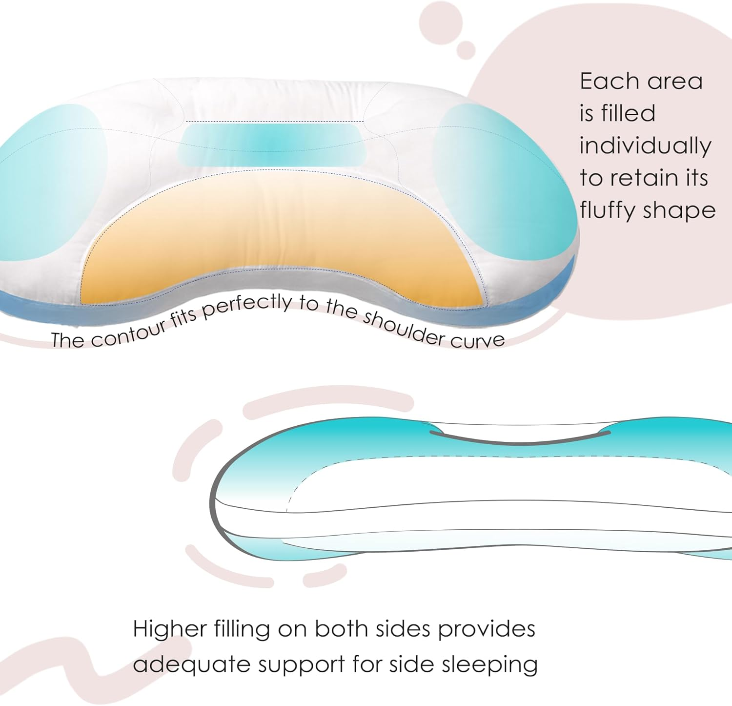 BYRIVER Kids Bed Pillow with Pillowcase for Home and Daycare, Playful Pink Kitten Child'S Pillow for Sleeping - Kitty image number 3