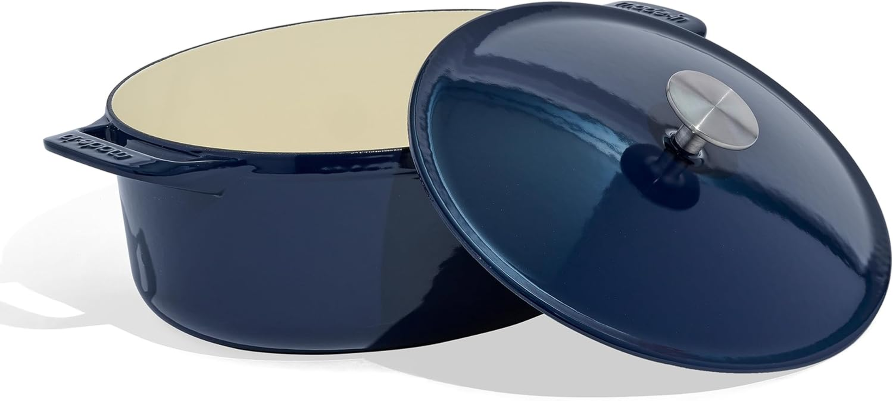 Made in Cookware - Dutch Oven 5.5 Quart - Blue - Enameled Cast Iron - Exceptional Heat Retention & Durability - Professional Cookware - Crafted in France - Induction Compatible