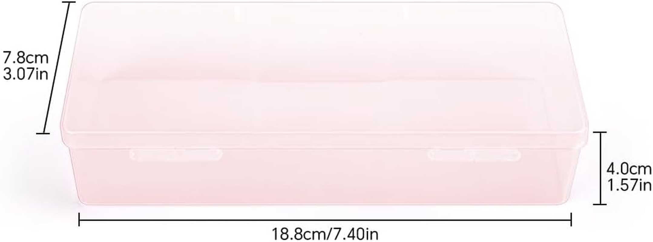 Rolabling Transparent Empty Plastic Nail Storage Box Nail Art Equipment Manicure Tool Storage Case Pink - White image number 3