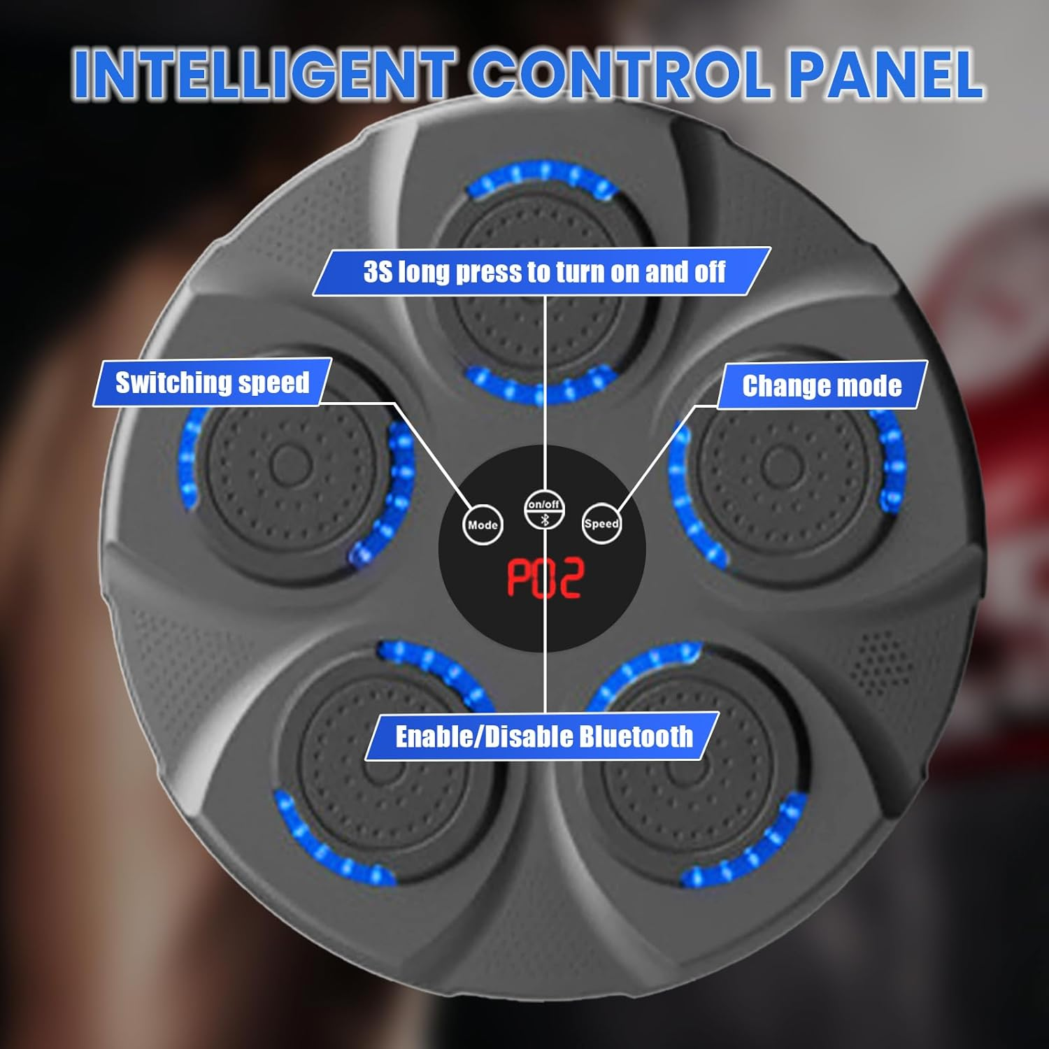 Music Boxing Machine | Wall Mounted Smart Bluetooth Boxing Trainer with 9 Training Modes & 9 Punching Speeds | Includes 2 Pairs Gloves (Adults/Kids) | Home Gym & Fitness Studio Equipment image number 1