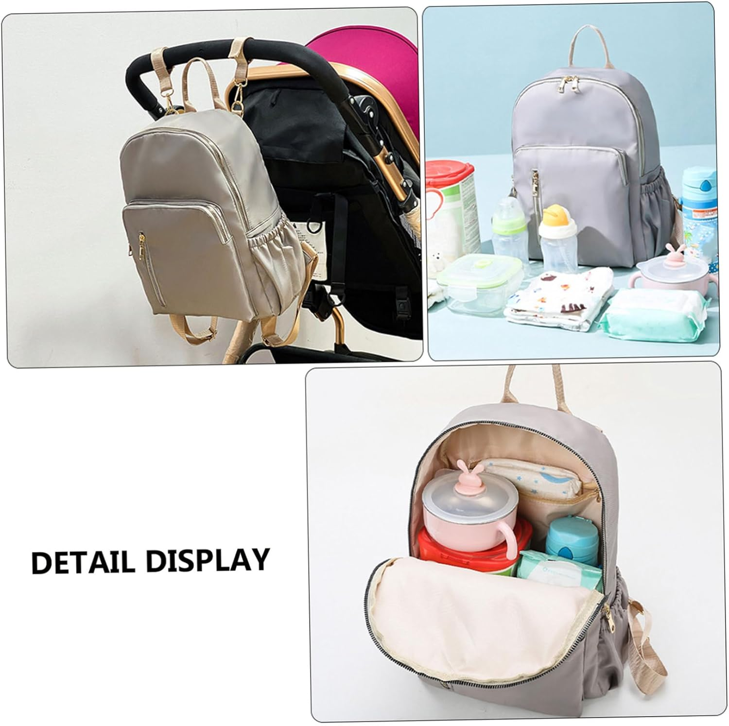 Ibasenice Travel Bags for Mum Stroller Bag Nappy Pouch Pushchair Mom Backpack Stroller Handlebar Organizer image number 1