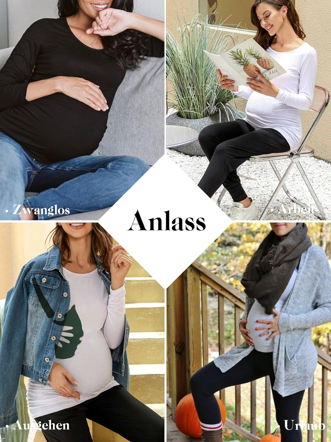 Love2Mi Women'S Maternity Shirt Long Sleeves Pack of 3 image number 1