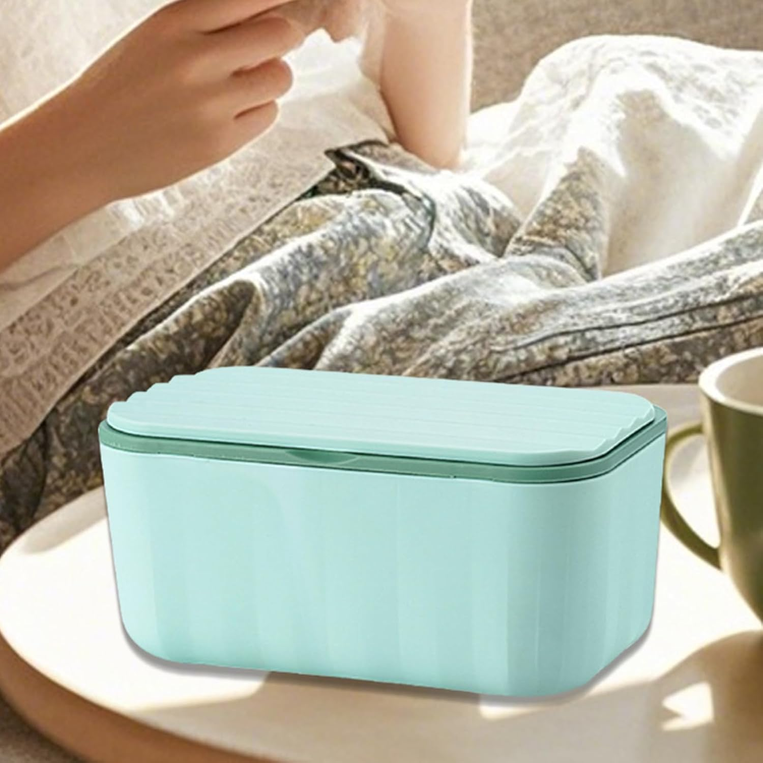 Baby Wipes Dispenser,Case for Toilet Tissue Paper - Multifunctional Dustproof Baby Wipes Storage Box for Travel Kitchen Diaper Toilet Nursery Makeup Table Car - Green image number 5