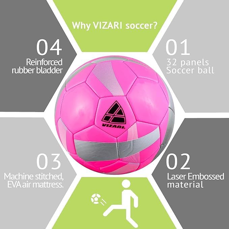 Vizari Hydra Soccer Ball | Synthetic Youth Football Gear | Soccer Training Equipment for Kids | Indoor Outdoor Play | Soccer Training | Gifts for Soccer Lovers | Professional & Adult Soccer Balls