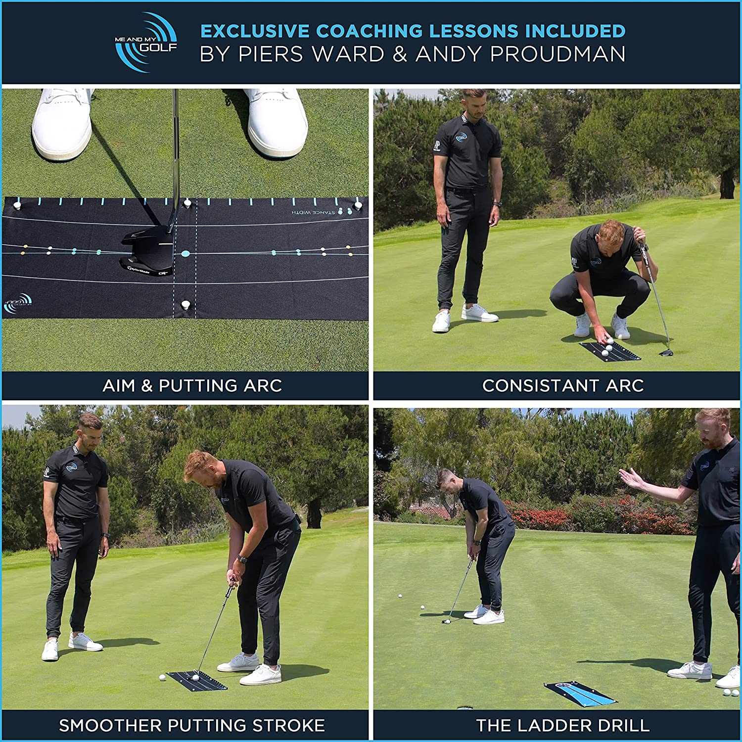 ME and My Golf Stroke Trainer - Putting Arc and Aim Target - Includes Instructional Training Videos, Black
