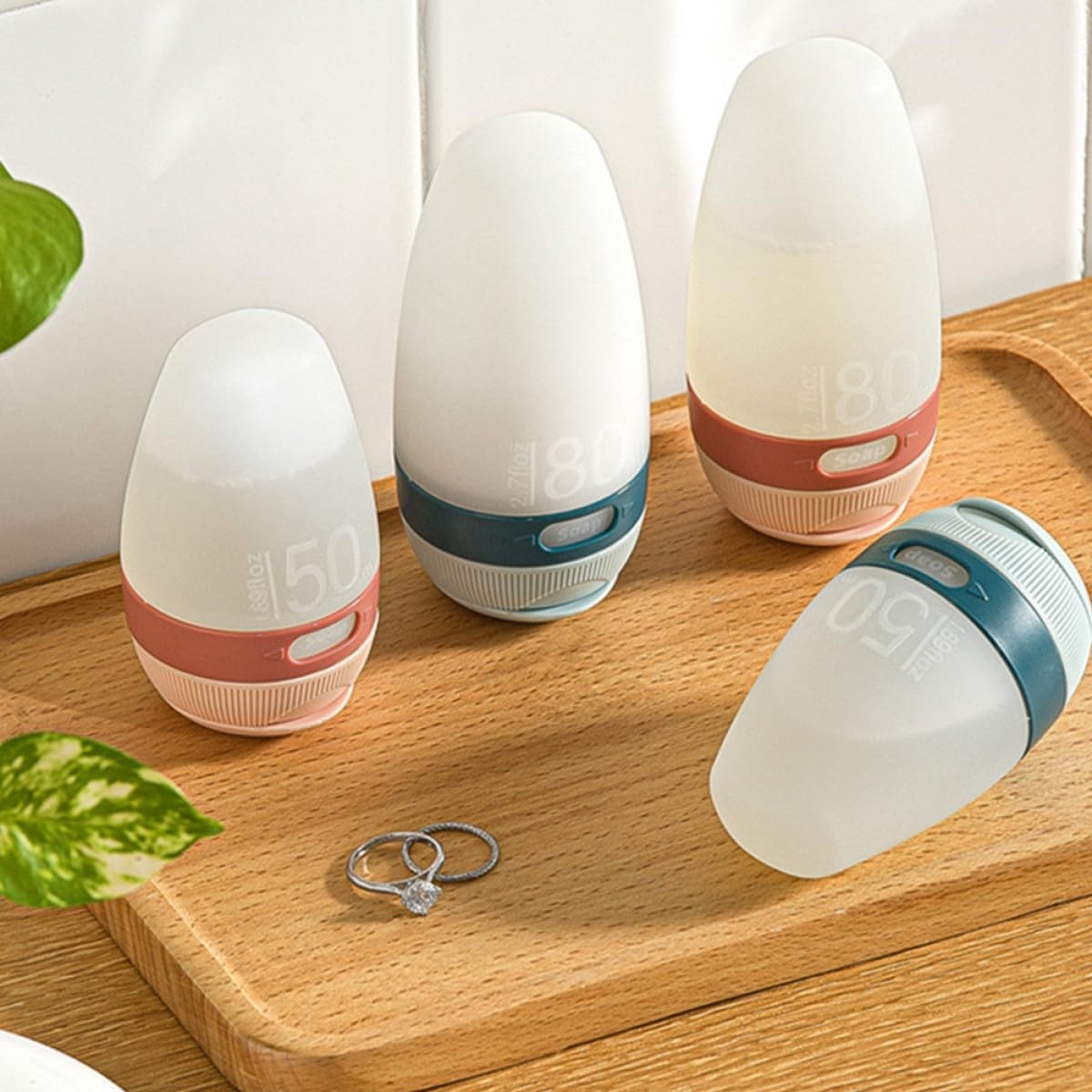 TEHAUX 2Pcs 50Ml Silicone Travel Bottles Leakproof Refillable Cosmetic Lotion Dispensers Portable Sample Containers for Skincare and Toiletries Use image number 6