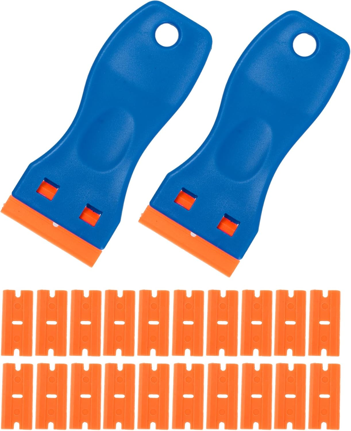 2-Plastic Scraper with 20 Extra Blades, Plastic Scraper, Scraper,Glass Scraper, Plastic Scraper Tool Set, Plastic Scraper Tool, Bench Scraper, Decal Removal Tool, Plastic Razor Blade Scraper