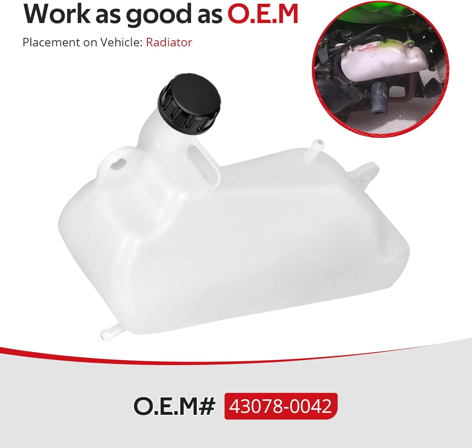 JAVIK Coolant Reservoir Cover for Kawasaki Ninja 250R EX250F 2008-2012 O.E.M# 43078-0042 image number 2