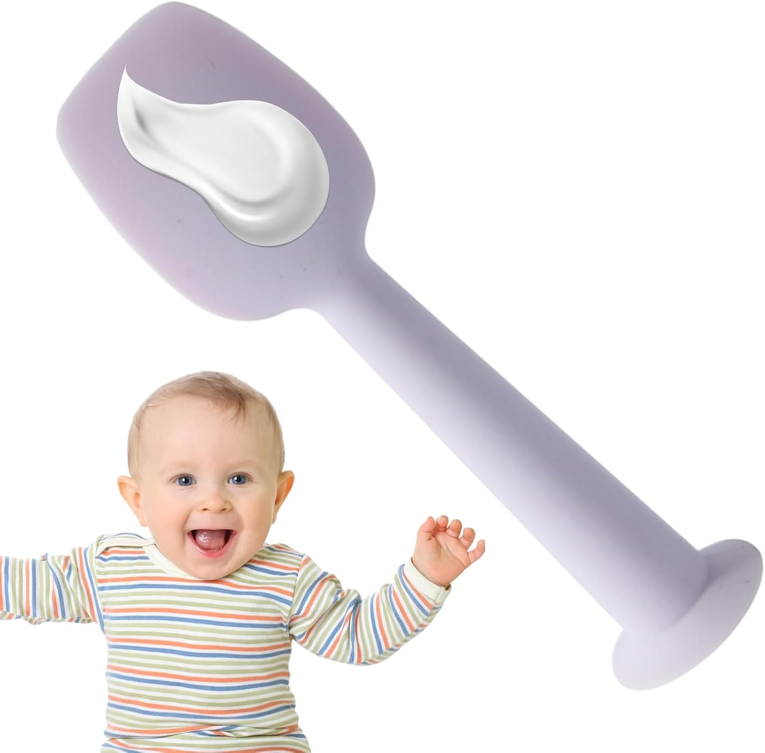 Spatula for Baby Cream, Nappy Paste Spatula, Nappy Cream Applicator Spatula, Soft Paste Applicator, Wipe Balm Tool for Baths, Nursery Cheeks and Butt Care image number 4