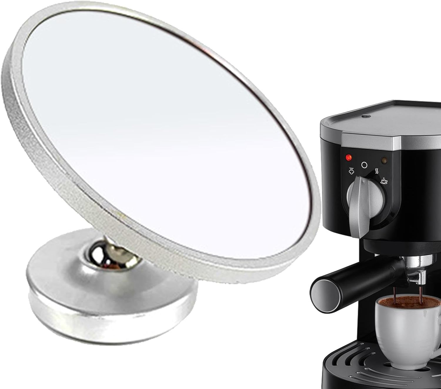 Espresso Reflective Mirrorr - 360&deg; Rotation Shot Mirrorr Magnetic to Monitor Shots | Resilient Espresso Lens Mirrorr | Removable Magnetic Tea Extraction Mirrorr for Cafe Bar, Restaurant, Home - Black image number 5