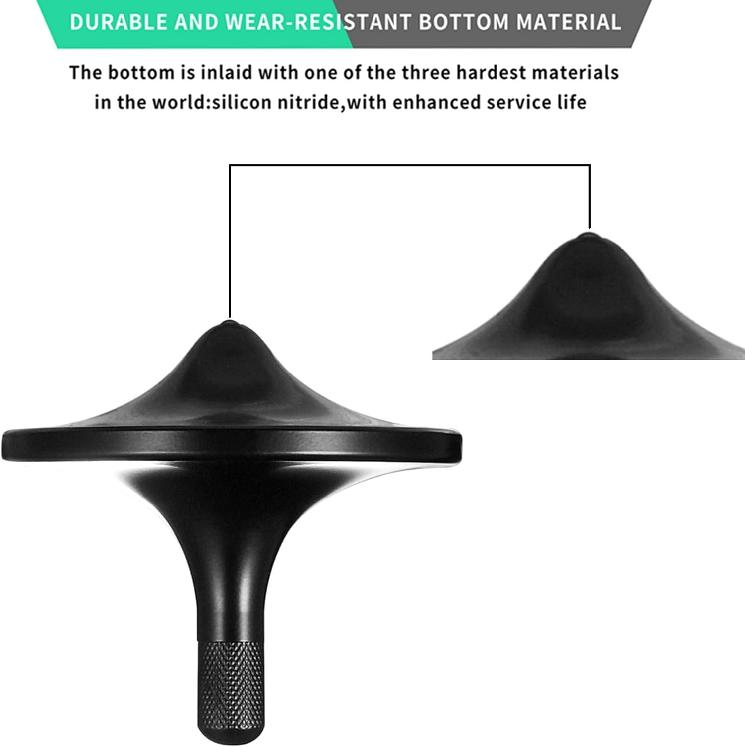 Stainless Steel Spinning Top, Premium Exquisite Perfect Balance Well Made Metal Desk EDC Little Fidget Toy, Spin Long Time over 5 Minutes, Great Value (Black, Medium Diameter 29Mm) image number 7