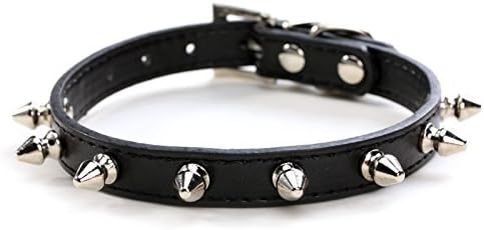 Haoyueer Spiked Studded Leather Dog Collar Mushrooms Rivets Cat Collar for Small Medium Dog Cat Puppy Kitty (S, Purple)