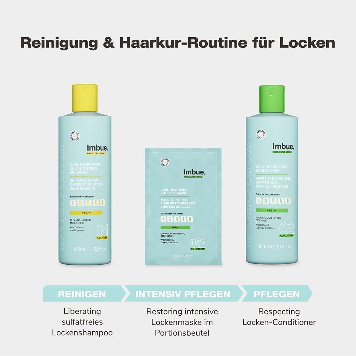 Imbue Curl Liberating Sulphate Free Shampoo, Sulphate Free Shampoo for Curls - Vegan and 'Curly Girl' Method Friendly, 400 G image number 3