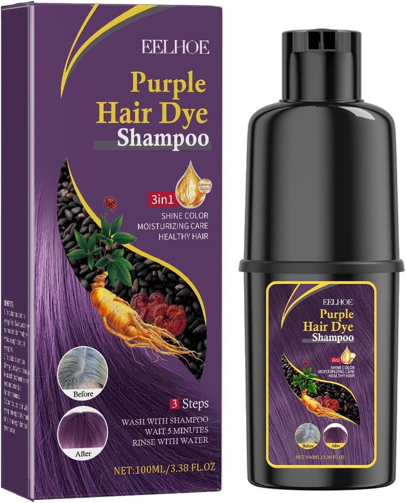 Hair Dye Shampoo Quick Coloring and Moisturizing Formula for Soft and Shiny Hair Easy Use for Personalized Color Needs (Grey)