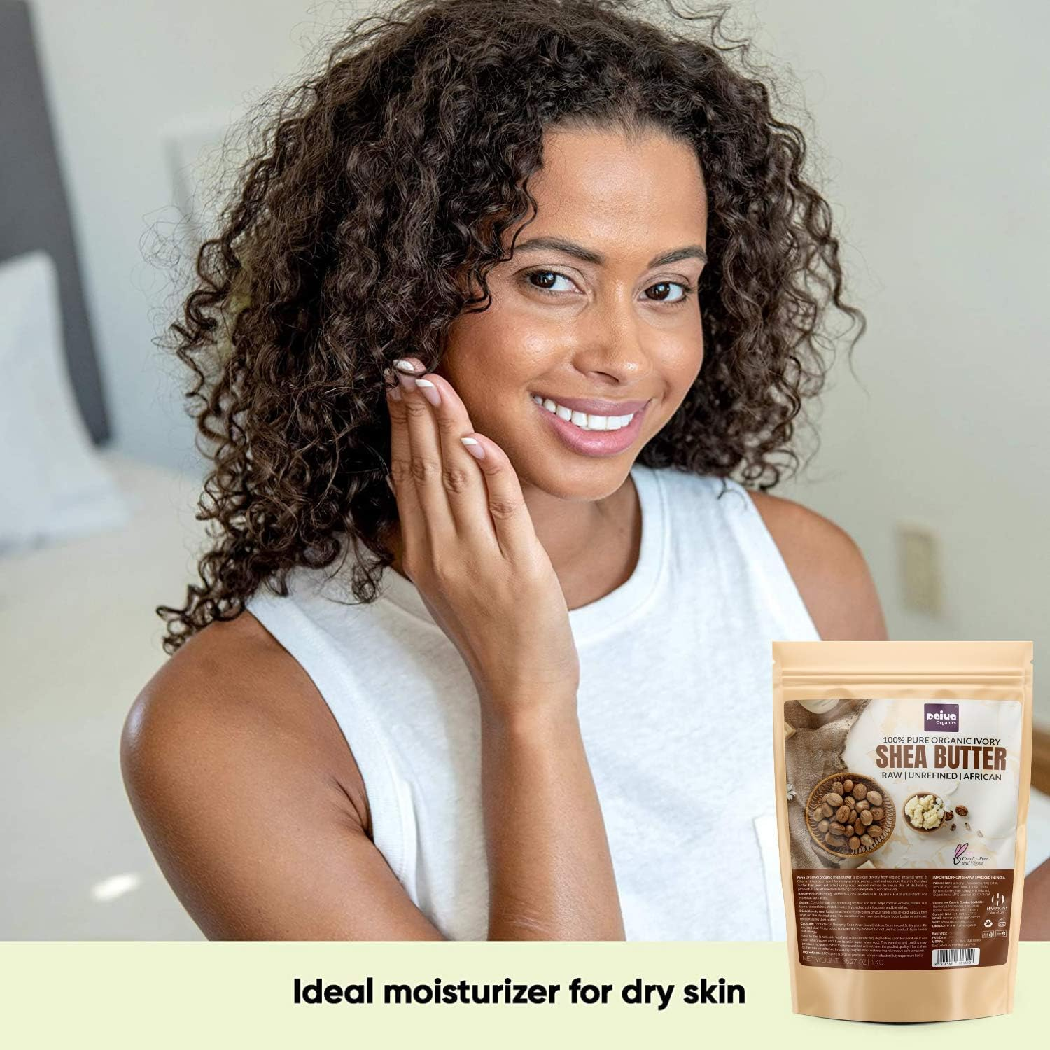 Paiya Organics&reg; 1 Kg Raw Unrefined Organic Shea Butter for Skin Face Hair, PETA Cruelty Free & Vegan, Super Saver Pack image number 5