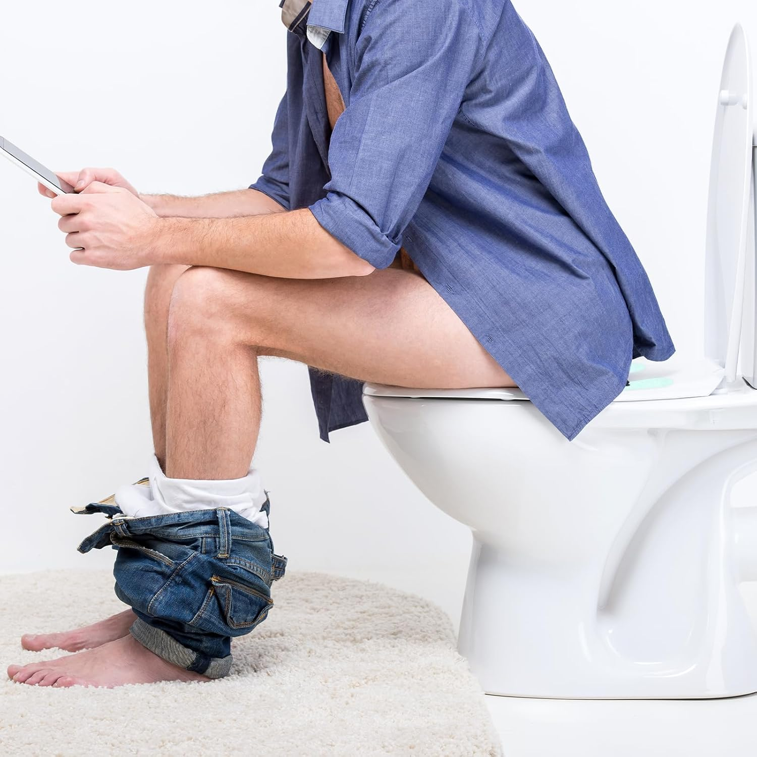 TEAONE Toilet Cover Pads, 2 Pairs Sticky Toilet Lid Cover for Toilet Rings of Different Shapes (Blue, Pink) image number 6