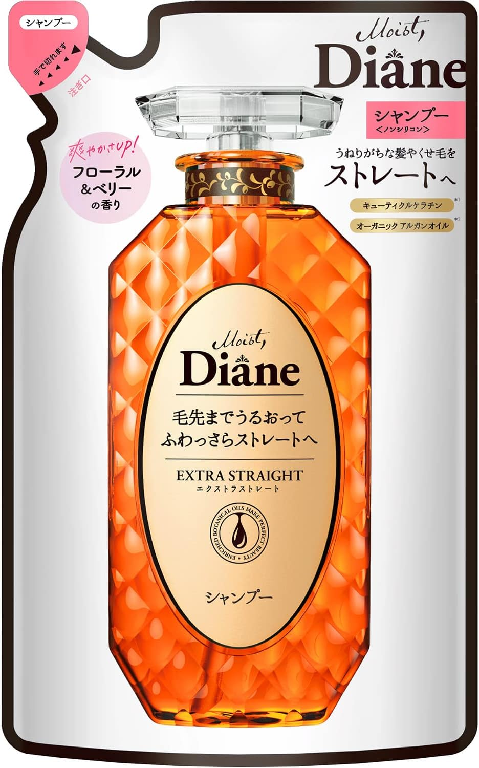 Diane Shampoo, Straight, Floral & Berry Scent, Perfect Beauty, Extra Straight Refill, 23.0 Fl Oz (660 Ml)