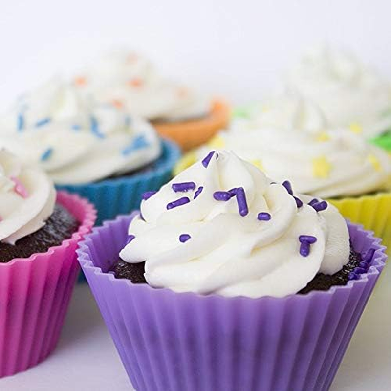 SEIWEI 12 Pcs Silicone Baking Cups Tins for Puto Cups, Mini Foil Pans, round Egg Tart Tins Mold for Baking and Cooking for Mini Cakes Tarts Muffin Cupcakes Brownies Jello image number 3