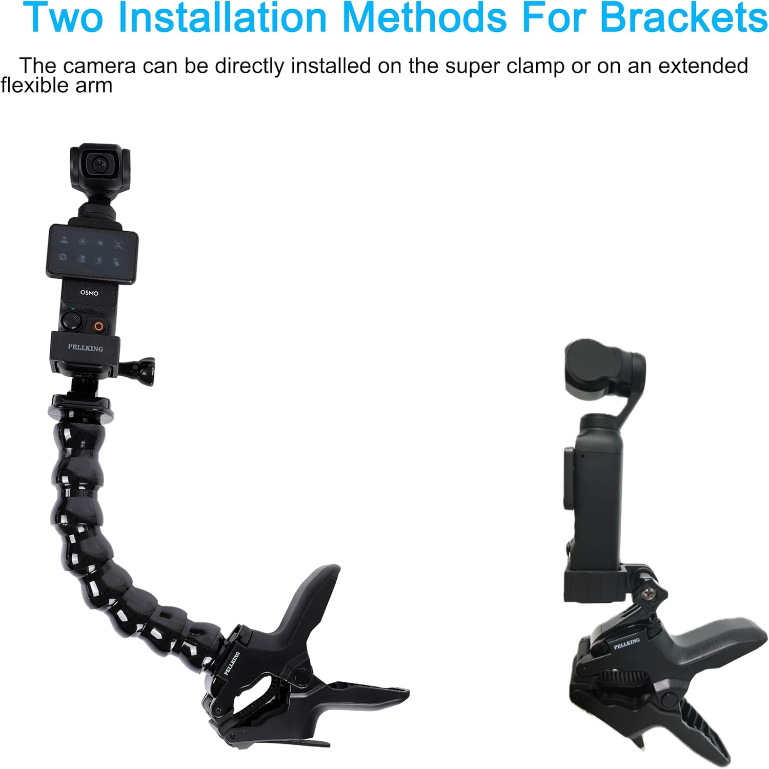 Pellking Gooseneck Super Clamp Mount for DJI Osmo Pocket 3 & Action Cameras image number 6