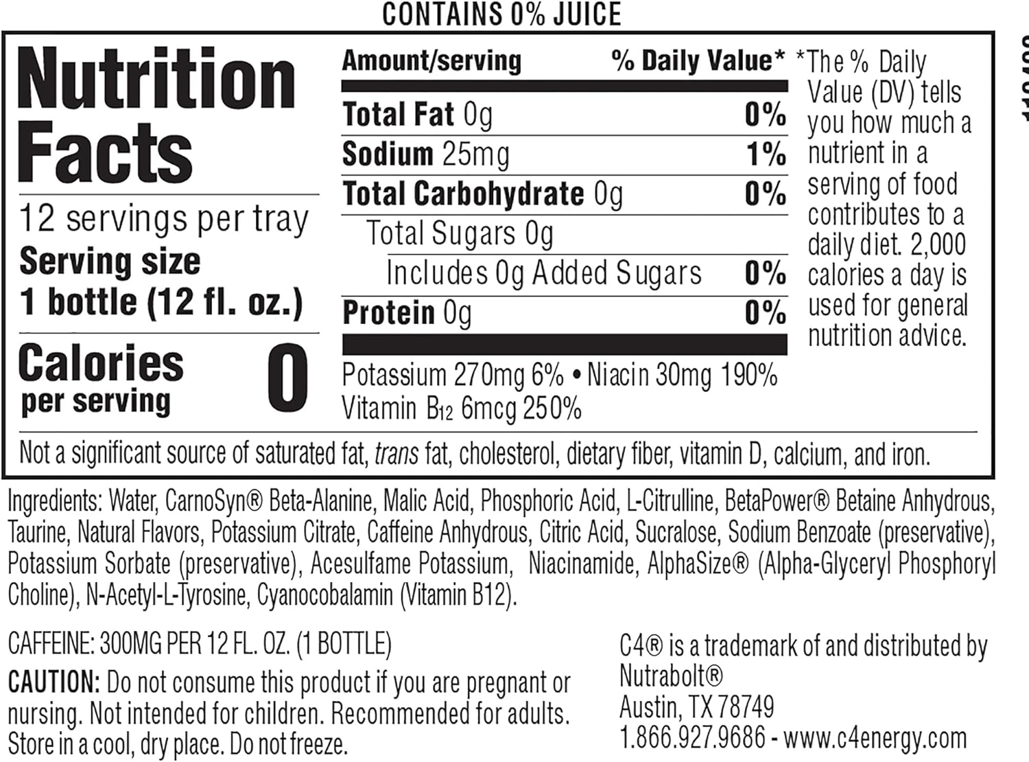 C4 Ultimate Non-Carbonated Zero Sugar Energy Drink, Pre Workout Drink + Beta Alanine, 12 Fl Oz (Pack of 12) image number 4